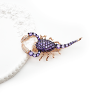 Broche en argent sterling 925 unisexe en forme de scorpion, bijou tendance et audacieux pour mariage et cadeau