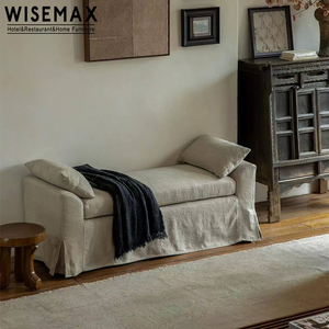 WISEMAX FURNITURE Set di Mobili Moderni per <span class=keywords><strong>Camera</strong></span> <span class=keywords><strong>da</strong></span> Letto, Divani in Tessuto di Lino, Panca, Sedia, Pouf Lungo, Poltrona Relax, Panca <span class=keywords><strong>da</strong></span> Letto - Product Image 2