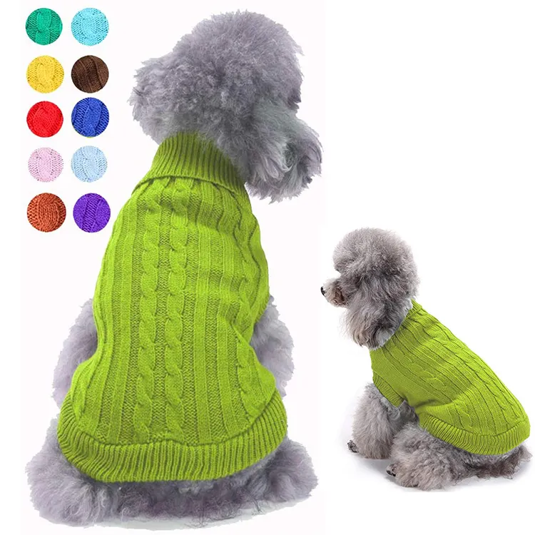 小さな大きな子犬の犬の服のための冬のニットクラシックパーカーペット猫犬のセーター