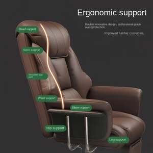 Chaise <span class=keywords><strong>de</strong></span> <span class=keywords><strong>bureau</strong></span> ergonomique inclinable en cuir Boss avec hauteur réglable et roulettes pour <span class=keywords><strong>bureau</strong></span> à domicile, <span class=keywords><strong>bureau</strong></span> d'étude, utilisation sur <span class=keywords><strong>bureau</strong></span>, base à 5 étoiles - Product Image 4