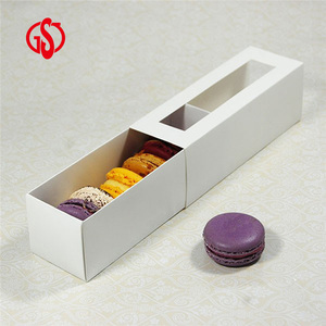 Phantasie weiße Fenster Papier Hochzeit süße Macron Kuchen Obst Verpackung <span class=keywords><strong>Box</strong></span> mit Custom ized Macaroon Verpackung Papier <span class=keywords><strong>Box</strong></span> Bin DwenDwen - Product Image 1