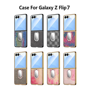 เคสโทรศัพท์แบบมีขาตั้งเคลือบเงาพร้อมฟิล์มกันรอยเลนส์ สำหรับ Samsung Z Flip และ Huawei/OPPO ขายส่ง - Product Image 4