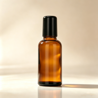 Flacon roll-on en verre ambré givré de 5 ml, 10 ml, 15 ml, 20 ml, 30 ml, 50 ml, 100 ml pour huiles essentielles et parfums avec bouchon