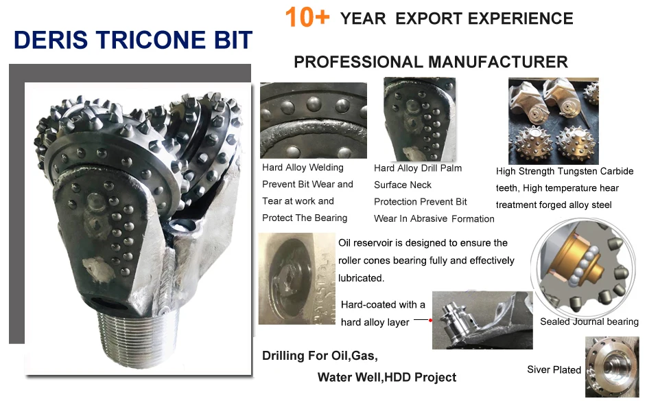 Water Well Drilling Tricone Rock Bit 17 1/2" IADC 537 Metal Seal Journal Bearing