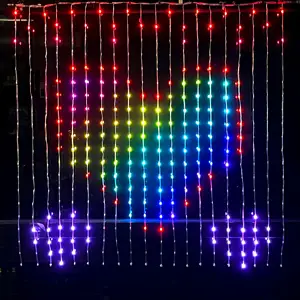 App Controlled DIY Christmas Lamp Smart Home Ceiling Curtain Fairy Lights Led Pixel WS2811 RGB Wedding Decoration Backdrop