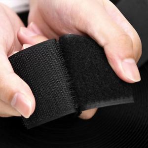 Bande auto-agrippante en nylon écologique de haute qualité 20 mm, noire et blanche, pour vêtements, prix d'usine, vente en gros - Product Image 3