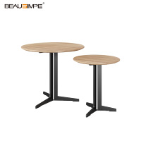 Table basse minimaliste extensible et réglable en hauteur, plateau en bois d'orme, base en métal, pour salon, meubles d'appartements chics, haut de gamme