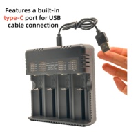 Chargeur de batterie LCD 4 emplacements USB Type-C CC CV AA AAA 18650 Li-ion Ni-MH Rechargeable Zéro Volt Charge Rapide pour Appareil Photo et Microphone