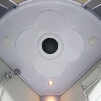 Cabine de douche d'angle multifonctionnelle en verre trempé de 5 mm avec cadre argenté, massage des pieds, commande par ordinateur, éclairage LED