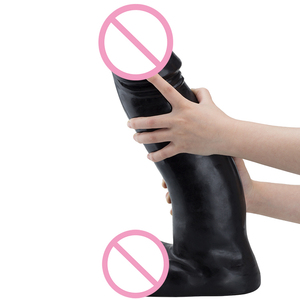 Vendita calda giocattolo del sesso para mujer <span class=keywords><strong>16</strong></span> pollici realistico enorme nero <span class=keywords><strong>dildo</strong></span> - Product Image 2