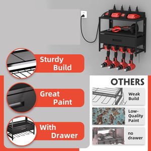 Organizador de herramientas eléctricas de <span class=keywords><strong>metal</strong></span> mejorado con 8 cajones de salida y estación de carga Solución de almacenamiento de herramientas de garaje - Product Image 5