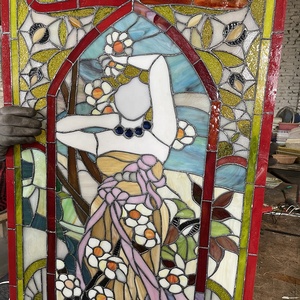 Vitrail d'église Fabriqué à la main Écran en verre d'art tridimensionnel pour les cloisons de <span class=keywords><strong>porte</strong></span> et de fenêtre de hall d'entrée - Product Image 5