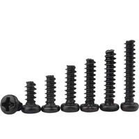 Vis autotaraudeuses à tête cylindrique Phillips en acier nickelé noir M1.2 M1.4 M1.7 M2 M2.3 M2.6, à rainure cruciforme et queue plate