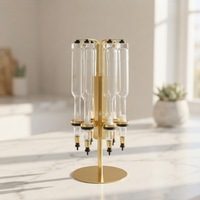 Présentoir à parfum rotatif doré à 6 têtes, machine de remplissage de parfum à 6 pompes dorées