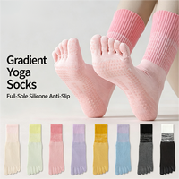 Chaussettes de sport pieds nus OEM personnalisées d'usine de haute qualité, chaussettes à cinq doigts, chaussettes à dégradé, chaussettes à orteils pour la randonnée et la gym