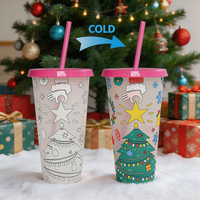 Tasse Magique Créative à Changement de Couleur à Froid, Personnalisable, pour Cadeau de Fêtes