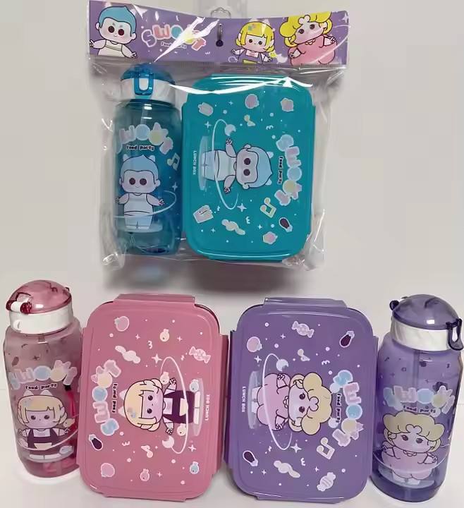 ชุดกล่องข้าวและกาต้มน้ำชั้นเดียวทรงสี่เหลี่ยม