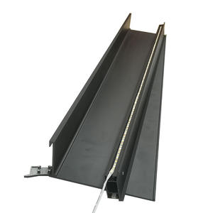 رف حائط من الألومنيوم المصقول عصري وشائع على شكل حرف L عائم مع مصباح Led - Product Image 5