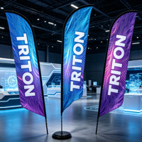 Drapeau publicitaire personnalisé en forme de lame, écologique, pour promotion extérieure, imprimé sur mesure avec mât