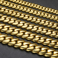 Bracelet chaîne cubaine unisexe 10 mm plaqué or 14K 18K avec boîte cadeau – Bijoux pour hommes et femmes