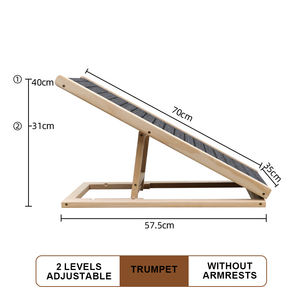 Rampa para cama de perro de madera de pino de altura ajustable Escalera para mascotas Rampa Escaleras para sofá para coche con pasamanos - Product Image 3