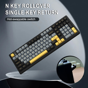 Bán buôn PBT ba màu tri-chế độ 101 phím màu xanh lá cây chuyển đổi Hotswap Bàn Phím Cơ khí Bàn phím chơi game không thấm nước với RGB chiếu sáng - Product Image 5