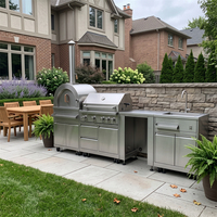 Meuble de cuisine extérieur en acier inoxydable, étanche et au toucher frais, idéal pour patio – Meuble modulaire pour cuisine extérieure, vente chaude