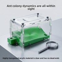 Fourmilière Bionique Imprimée en 3D en Acrylique Ronde à Transparence Totale 360° – Boîte Éducative pour Fourmis, Atelier d'Observation et Terrarium pour Reptiles