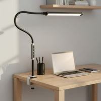 Lampes de bureau LED électriques modernes intelligentes en aluminium DC, col de cygne flexible, 5 couleurs, gradation progressive, pour chambres, salles de lecture, bureaux, E26