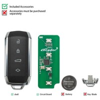 Télécommande universelle Lonsdor LK50-01 série NXP, 4 boutons, fréquence réglable, clé intelligente universelle pour K518 FCV K518 PRO KW100