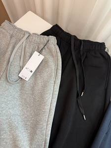 Setelan Olahraga Kasual Longgar Musim Gugur Katun Rajut Polos Hip Hop Menyerap Keringat Bernapas 2-Potong ODM - Product Image 6