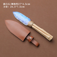 Couteau de combat en obsidienne noire naturelle Stiletto sculpté à la main en obsidienne couteau de martelage à la main pour cadeau d'artisanat en cristal vente en gros