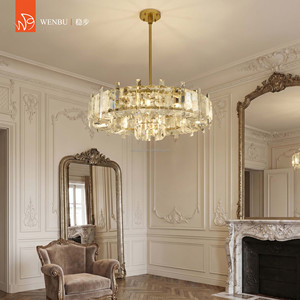 Lampes en cristal rondes, lustre de luxe, lumière en cristal de quartz naturel pour villa, salon - Product Image 5