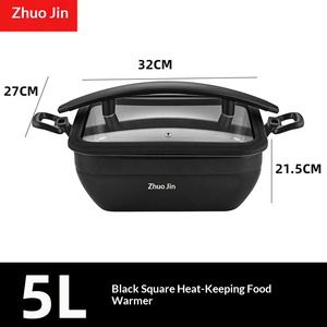 Calentador de Comida Tipo Buffet de Acero Inoxidable de Alta Capacidad (4.5L/5L) Negro/Rojo para Hoteles, Restaurantes y Servicios de Catering, Marca Zhuojin - Product Image 3