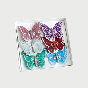 עץ חג המולד פרפרים נצנצים חלולים נצנצים חלול חג המולד פרפרים מעורבים קישוטי פרפר - Product Image 5