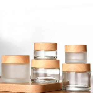 Bocaux en verre PCR de luxe de 4 oz avec couvercles en bois grainé, modèle LK01, logo personnalisé pour contenants cosmétiques - Product Image 4