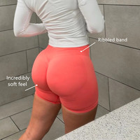 Shorts de sport athlétiques personnalisés à taille haute en nylon à séchage rapide pour le fitness, le yoga et le cyclisme