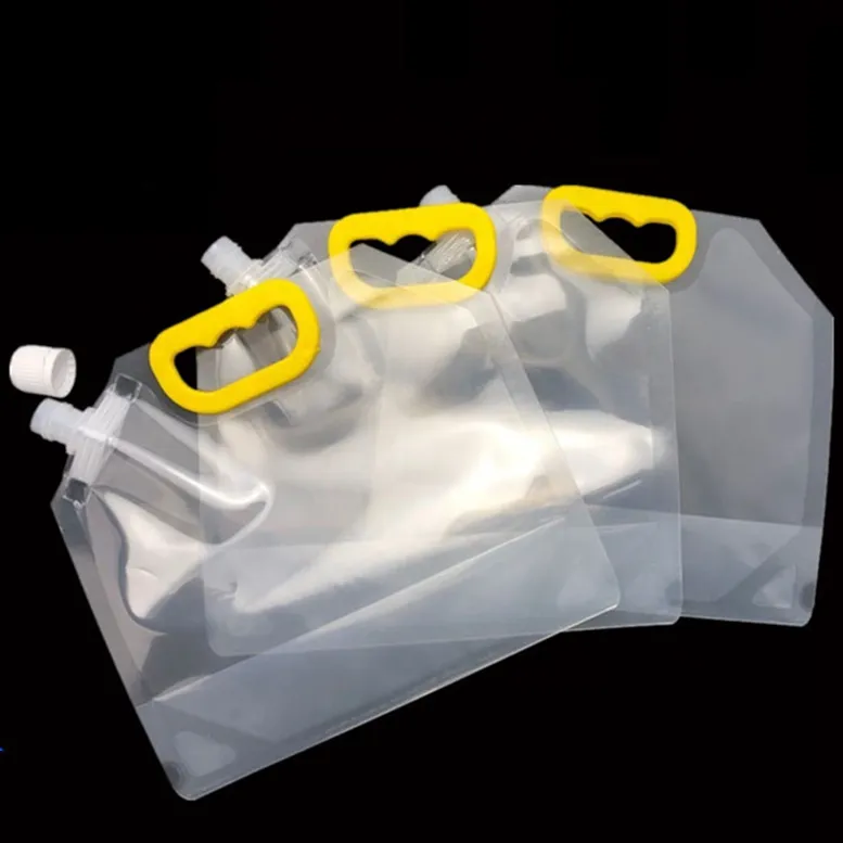 biodegradable custom printed foil stand waterproof liquid kraft paper bags spout pouch