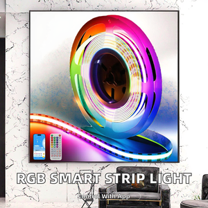 Tira de LED RGB CCT COB, 320 Unidades, Direccionable, Efecto de Agua Fluyendo, Cortable, Luces LED con Control Remoto por Aplicación, Negro WS2811 Epistar DC24V - Product Image 2