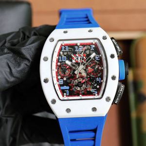 Reloj Mecánico de Alta Calidad para <span class=keywords><strong>Hombre</strong></span>, Deportivo y Casual, con Cronómetro, Esfera Blanca de Cerámica, Cristal de Zafiro, Forma Tonneau, Automático 011 - Product Image 1