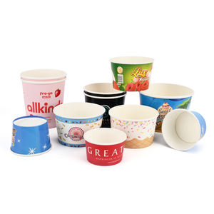 Vasos de Papel Biodegradables Desechables para Helado OEM y ODM, Cajas Creativas para Helado de 4oz 8oz 12oz 16oz, Tazones para Helado con Tapas - Product Image 3