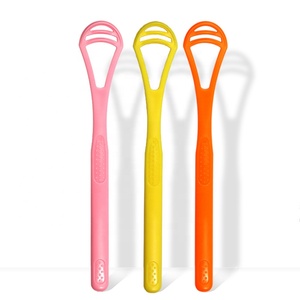 Wholesale Private Label Colorful Silicone & Plastic Tongue Cleaner Scraper for Effective Tidying - Product Image 1