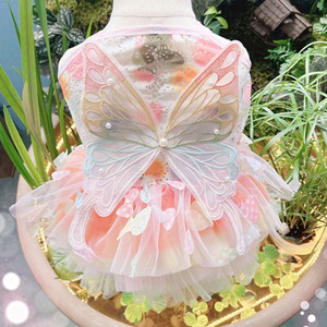 <b>Princess</b> Tutu Dog Dress Rainbow Butterfly Summer Lightweight Pet <b>Clothes</b> for Dogs - Product Image 2
