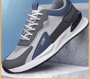 BAEWOON B20 Scarpe Sportive Casual da Uomo alla Moda con Superficie in Pelle, Sneaker con Lacci, Scarpe da Corsa a Taglio Basso con Suola Spessa - Product Image 4