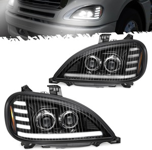 1PCS HUAFUXING Phare avant LED complet de remplacement, noir, OEM, pour camions américains Columbia Semi Trucks 1996-2017 - Product Image 2