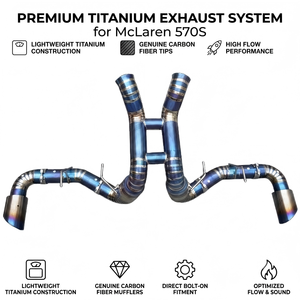 Escape de Competición Vortex Titanium para McLaren 570S 540C 3.8T V8 Biturbo, Silenciador de Diseño Recto de Alto Rendimiento en Azul Quemado - Product Image 1