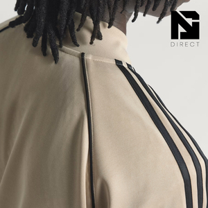 ADIDAS SST Adicolor เสื้อแจ็กเก็ตแขนยาวสีเบจผู้ชายมีซิปคอตั้งสไตล์สปอร์ตแจ็คเก็ตฤดูใบไม้ร่วง - Product Image 5