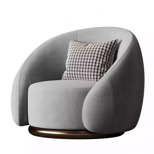 <span class=keywords><strong>Fauteuil</strong></span> <span class=keywords><strong>pivotant</strong></span> moderne GEDO, <span class=keywords><strong>fauteuil</strong></span> individuel de luxe avec structure en métal doré pour <span class=keywords><strong>salon</strong></span> - Product Image 3