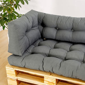 Coussin de siège <span class=keywords><strong>pour</strong></span> <span class=keywords><strong>palette</strong></span> de terrasse imperméable haute densité avec support ergonomique <span class=keywords><strong>pour</strong></span> le dos et oreiller de repos <span class=keywords><strong>pour</strong></span> usage quotidien en extérieur, jardin et terrasse - Product Image 2