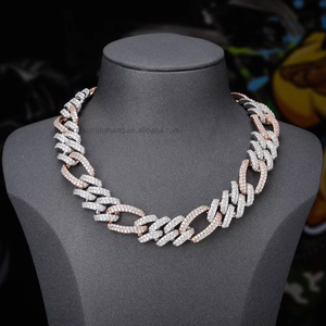 European American Full-Diamond Copper Electroplated Cuban Link <b>Chains</b> <b>Cross</b>-Border for Hot-Selling for Necklaces - Product Image 3